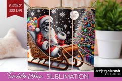 Christmas Skeleton Tumbler Wrap - Santa Tumbler Sublimation Product Image 1