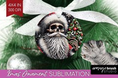 Christmas Skeleton Ornament PNG - Santa Xmas Sublimation Product Image 1