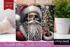 Christmas Skeleton Tumbler Wrap - Santa Tumbler Sublimation Product Image 1