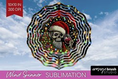 Christmas Skeleton Wind Spinner Sublimation - Skull Santa Product Image 1