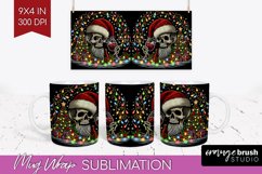 Christmas Skeleton Mug Wrap - Santa Mug Sublimation 15 Oz Product Image 1