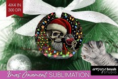Christmas Skeleton Ornament PNG - Santa Xmas Sublimation Product Image 1