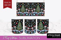 Christmas Skeleton Mug Wrap - Santa Mug Sublimation 15 Oz Product Image 1