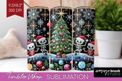 Christmas Skeleton Tumbler Wrap - Santa Tumbler Sublimation Product Image 1