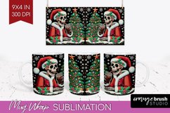 Christmas Skeleton Mug Wrap - Santa Mug Sublimation 15 Oz Product Image 1