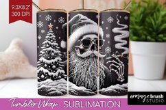 Christmas Skeleton Tumbler Wrap - Santa Tumbler Sublimation Product Image 1
