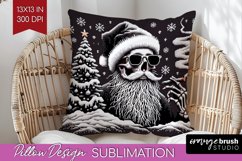 Christmas Skeleton Pillow Sublimation - Santa Pillow Cover Product Image 1