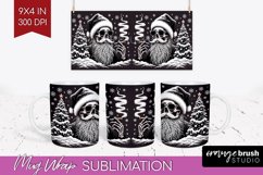 Christmas Skeleton Mug Wrap - Santa Mug Sublimation 15 Oz Product Image 1