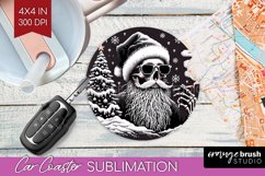 Christmas Skeleton Car Coaster PNG - Skull Santa Sublimatoin Product Image 1