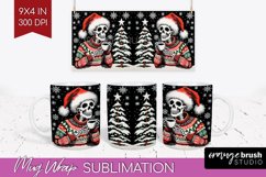 Christmas Skeleton Mug Wrap - Santa Mug Sublimation 15 Oz Product Image 1