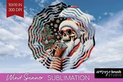 Christmas Skeleton Wind Spinner Sublimation - Skull Santa Product Image 1