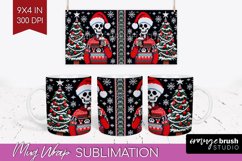 Christmas Skeleton Mug Wrap - Santa Mug Sublimation 15 Oz Product Image 1