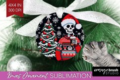 Christmas Skeleton Ornament PNG - Santa Xmas Sublimation Product Image 1