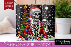 Christmas Skeleton Tumbler Wrap - Santa Tumbler Sublimation Product Image 1
