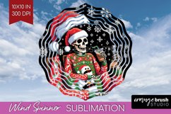 Christmas Skeleton Wind Spinner Sublimation - Skull Santa Product Image 1