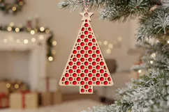Xmas Tree Bauble Laser Cut Wood File, Christmas Ornament SVG Product Image 2