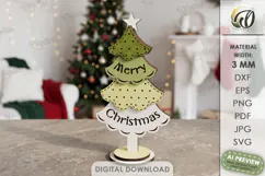 Standing Christmas Tree Laser Cut. Christmas Decor SVG Product Image 1
