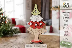 Standing Christmas Tree Laser Cut. Christmas Decor SVG Product Image 1