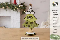 Standing Christmas Tree Laser Cut. Christmas Decor SVG Product Image 1