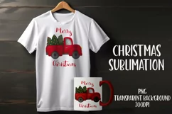 Merry Christmas Truck Stamp T Shirt Sublimation PNG Product Image 1