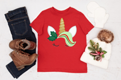 Christmas Unicorn Horn Applique Embroidery