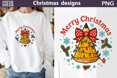 Christmas Teacher Sublimation | Merry Teacher Design Product Image 1