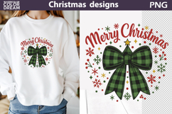 Christmas Green Bow Sublimation | Merry Christmas Product Image 1