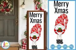 Christmas Welcome sign SVG | Merry Xmas Gnome Sign Product Image 1