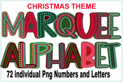 Christmas Marquee Letters Alphabet png | colorful Bright Product Image 1