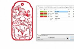 Redwork ITH Chrismas Gnome Tag Machine Embroidery design Product Image 2
