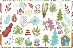 Christmas Woodland Watercolor Clipart Product Image 4
