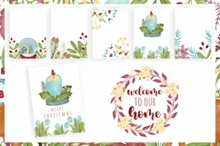 Christmas Woodland Watercolor Clipart Product Image 2