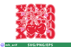 Valentine XOXO SVG PNG T-shirt Design Product Image 2