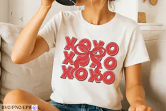 XOXO Coquette Bow Valentines Day SVG PNG T-shirt Design Product Image 2