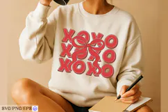 XOXO Coquette Bow Valentines Day SVG PNG T-shirt Design Product Image 3
