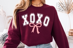 XOXO Coquette Ribbon Valentines Day SVG PNG Hugs and Kisses Product Image 1