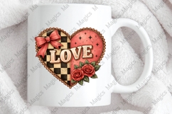 XOXO Checkered Heart PNG, Valentines Png Product Image 3