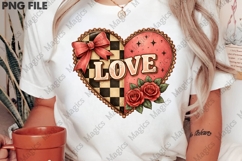 XOXO Checkered Heart PNG, Valentines Png Product Image 4