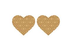 Heart with XoXo Pattern Earrings Laser Cut Template Product Image 2