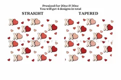 xoxo heart valentine skinny tumbler sublimation wrap with high resolution and transparant background are for 20oz and 30oz skinny tumbler