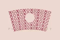 XOXO hugs and kisses valentine starbucks 16oz hot cup wrap svg presized template for tumbler grande