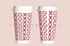 XOXO hugs and kisses valentine starbucks 16oz hot cup wrap svg presized template for tumbler grande