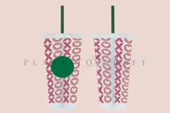 xoxo hugs and kisses valentine starbucks 24oz cold cup wrap svg presized template for tumbler venti