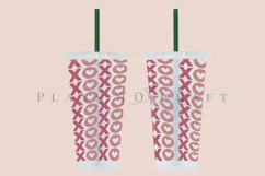 xoxo hugs and kisses valentine starbucks 24oz cold cup wrap svg presized template for tumbler venti