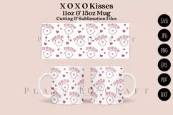 xoxo kisses coffee glass wrap svg glass mug svg presized for 11oz and 15oz glass ready to cut and sublimation files
