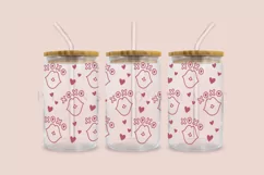 XOXO kisses libbey beer glass can wrap svg presized template for 16oz and 20oz glass