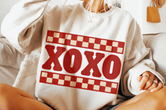 Xoxo Valentine Patchwork PNG, Valentine's Day PNG, Love PNG Product Image 3