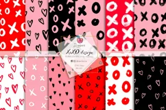 Valentine Seamless File, 24 Digital papers, xo, sketchy 139 Product Image 1