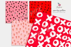 Valentine Seamless File, 24 Digital papers, xo, sketchy 139 Product Image 6