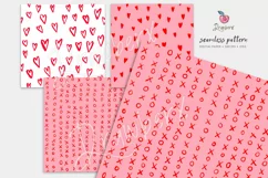 Valentine Seamless File, 24 Digital papers, xo, sketchy 139 Product Image 7